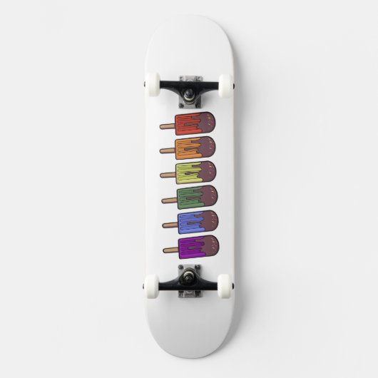 Regenbogen-Eis-am-Stiel-Parade Skateboard (Vorderseite)