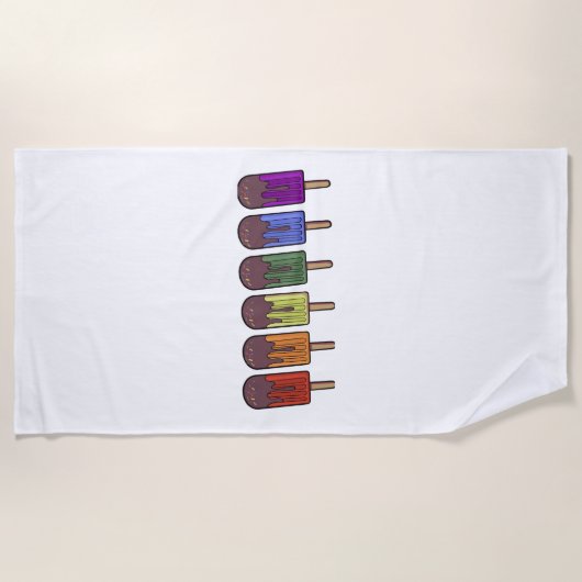 Regenbogen-Eis-am-Stiel-Parade Strandtuch (Vorderseite)