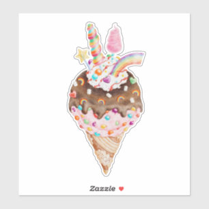 Regenbogen-Eis-Sticker Aufkleber