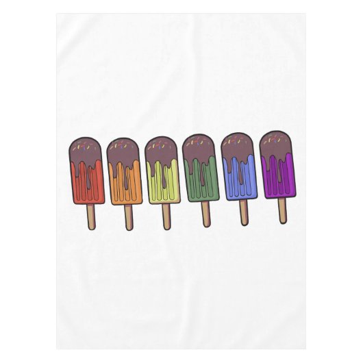 Regenbogen-Eisparade Tischdecke (Vorderseite)