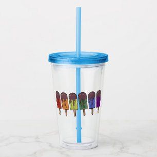 Regenbogen-Eispop-Parade Acryltrinkbecher