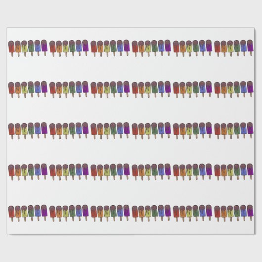 Regenbogen-Eispop-Parade Geschenkpapier (Flach)