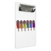 Regenbogen-Eispop-Parade Mini Klemmbrett (Schrägansicht)