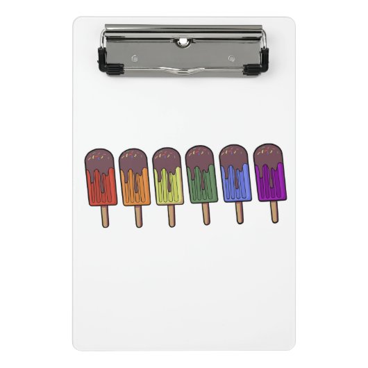 Regenbogen-Eispop-Parade Mini Klemmbrett (Vorderseite)