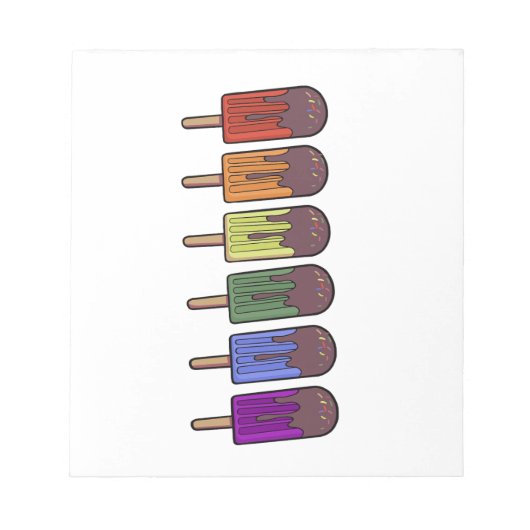 Regenbogen-Eispop-Parade Notizblock (Vorderseite)