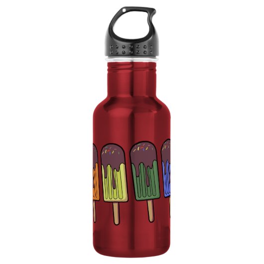 Regenbogen-Eispop-Umzug Edelstahlflasche (Vorderseite)