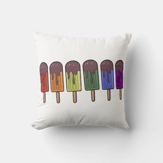 Regenbogen-Eispop-Umzug Kissen (Vorderseite)