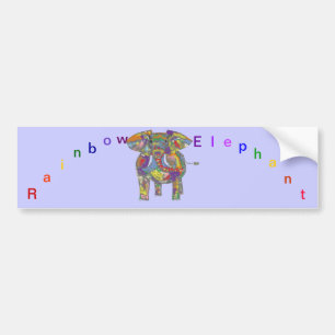 Regenbogen-Elefant, bunter Entwurf, für jedermann Autoaufkleber
