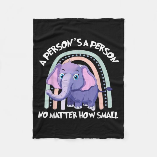 Regenbogen-Elefant Eine Person ist eine Person, eg Fleecedecke (Vorderseite)