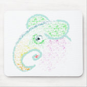 Regenbogen-Elefant Mousepad (Vorne)