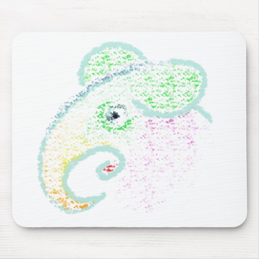 Regenbogen-Elefant Mousepad (Vorne)