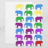 Regenbogen-Elefant-nobler Designer Briefpapier (Vorne/Hinten)