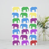 Regenbogen-Elefant-nobler Designer Briefpapier (Stehend Vorderseite)
