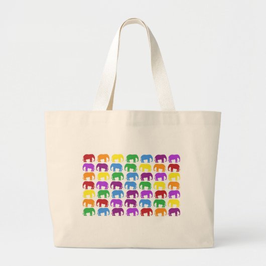 Regenbogen-Elefant-nobler Designer Jumbo Stoffbeutel (Vorne)