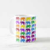 Regenbogen-Elefant-nobler Designer Kaffeetasse (Vorderseite Links)