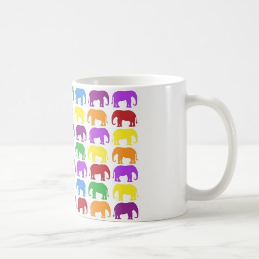 Regenbogen-Elefant-nobler Designer Kaffeetasse (Rechts)