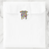 Regenbogen Elephant-Aufkleber Runder Aufkleber (Tasche)