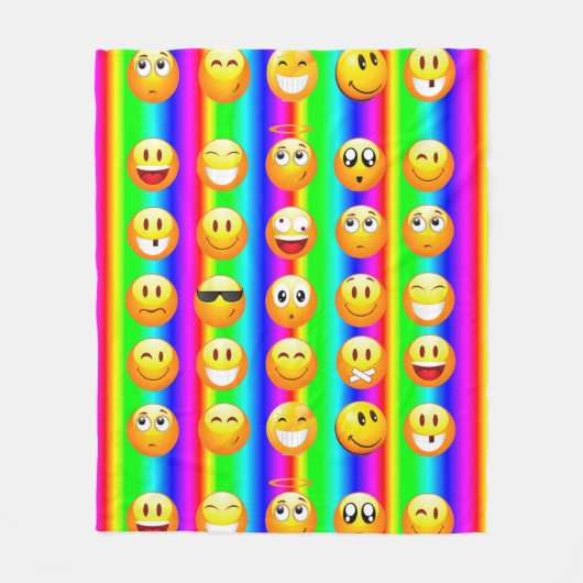 Regenbogen-Emoji-Decke Fleecedecke (Vorderseite)