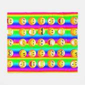 Regenbogen-Emoji-Decke Fleecedecke (Vorderseite (Horizontal))