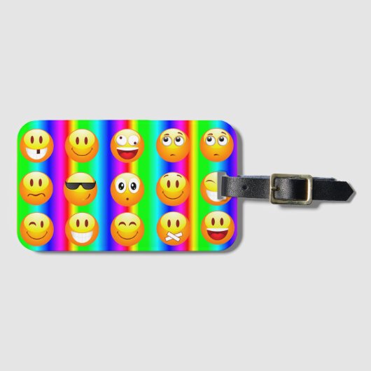Regenbogen Emoji Reisegepäck Tag Gepäckanhänger (Vorderseite (Horizontal))