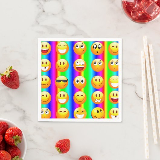 Regenbogen-Emoji-Servietten Serviette (Beispiel)