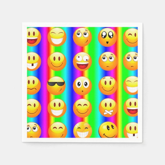 Regenbogen-Emoji-Servietten Serviette (Vorderseite)