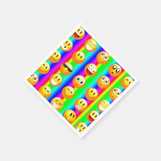 Regenbogen-Emoji-Servietten Serviette (Ecke)
