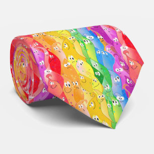 Regenbogen-Emotions-Blob Süße Monster in Pride-Far Krawatte