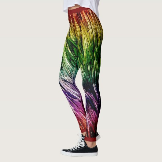 Regenbogen-Emu-Federn Leggings (Links)