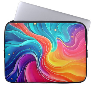 Regenbogen-Energie-Wirbel: Lebendige Flusskunst Laptopschutzhülle