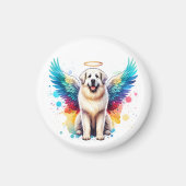 Regenbogen Engel Great Pyrenees Hund Wasserfarbe Magnet (Vorne)
