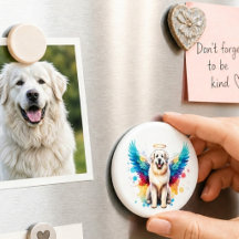 Regenbogen Engel Great Pyrenees Hund Wasserfarbe