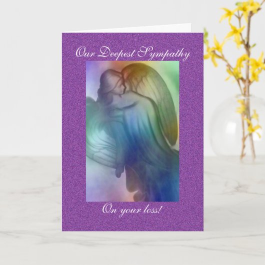 Regenbogen-Engels-Beileid Karte (Gelbe Blume)