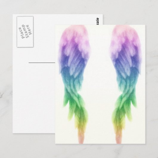 Regenbogen-Engels-Flügel Postkarte (Vorne/Hinten)