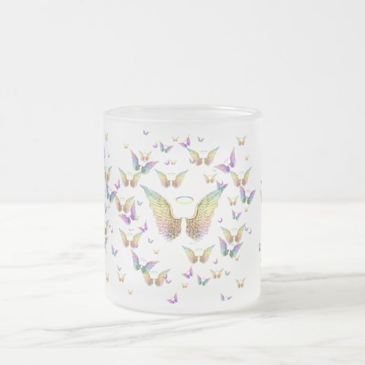 Regenbogen-Engels-Flügel und Halos Mattglastasse (Mittel)