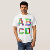 Regenbogen-Entwurf der Buchstabe-ABCD T-Shirt (Vorne ganz)
