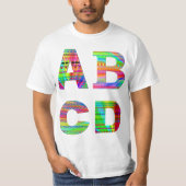 Regenbogen-Entwurf der Buchstabe-ABCD T-Shirt (Vorderseite)