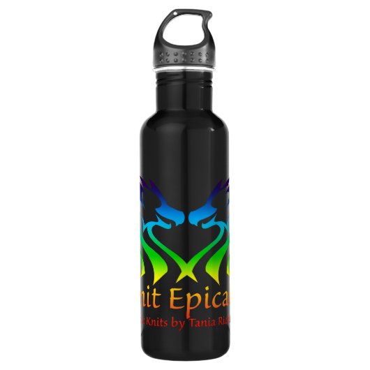 Regenbogen-episches Strick-Logo Waterbottle Trinkflasche (Vorderseite)