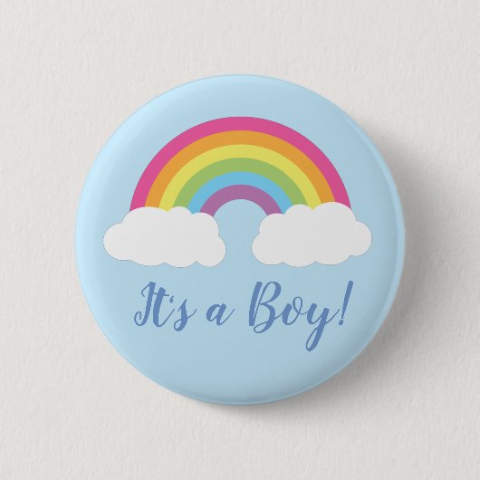 Regenbogen Es ist ein Baby-Duschknopf Button (Vorderseite)