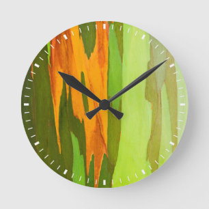 Regenbogen-Eukalyptus-Rinde, Hawaii Runde Wanduhr