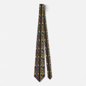 Regenbogen-Eule Art Deco Art Nouveau Krawatte (Vorderseite)