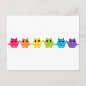 Regenbogen-Eulen Postkarte (Vorderseite)