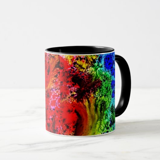 Regenbogen-Explosions-Tasse Tasse (VorderseiteRechts)