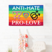 Regenbogen-Fahne Anti-Hass Pro-Liebe Protest-LGBT Banner (Insitu)