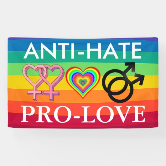 Regenbogen-Fahne Anti-Hass Pro-Liebe Protest-LGBT Banner (Horizontal)