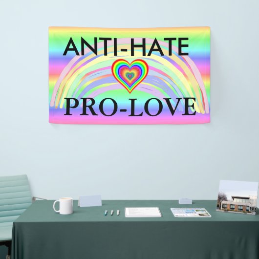 Regenbogen-Fahne Anti-Hass Pro-Liebe Protest-LGBT Banner (Messeveranstaltung)