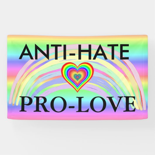 Regenbogen-Fahne Anti-Hass Pro-Liebe Protest-LGBT Banner (Horizontal)