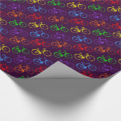 Regenbogen-Fahrräder Geschenkpapier (Ecke)