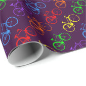 Regenbogen-Fahrräder Geschenkpapier (Rolleneckpunkt)