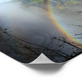 Regenbogen fällt Wasser Wasserfall Park Gold Poster (Ecke)